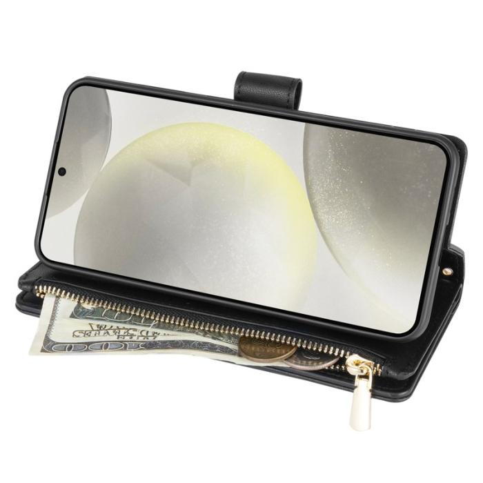 OEM - Samsung Galaxy S26 Plus Plånboksfodral Konstläder Rhombus - Svart