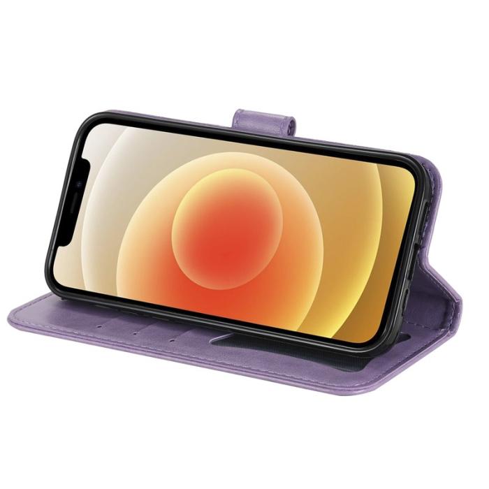 OEM - Samsung Galaxy S26 Plus Plånboksfodral Blommönster Konstläder Ställ - Lila