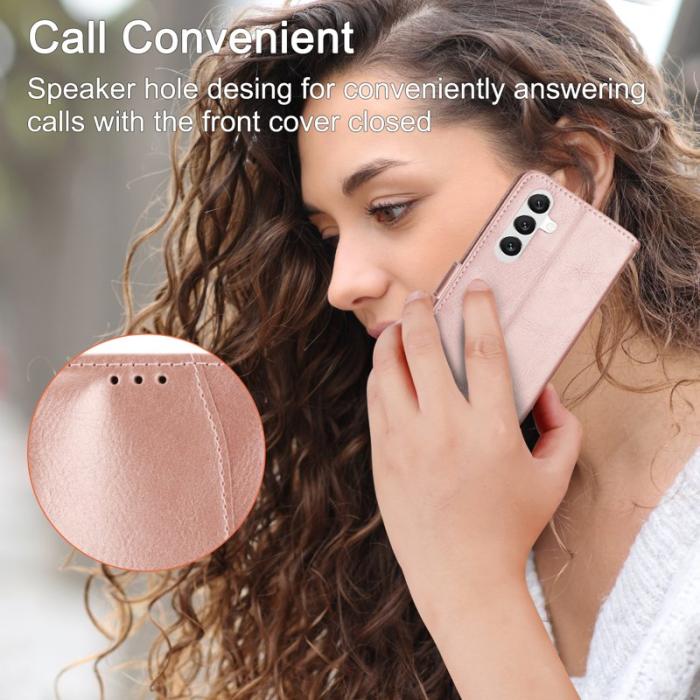 OEM - Samsung Galaxy S26 Plus Plånboksfodral Dragkedja Konstläder - Roséguld