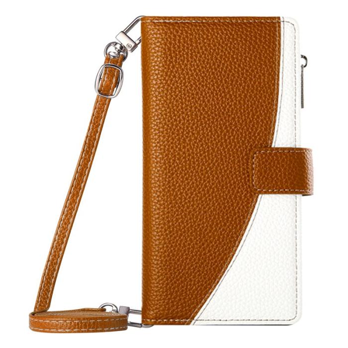 OEM - Samsung Galaxy S26 Plus Plånboksfodral Dragkedja Konstläder Flip - Brun