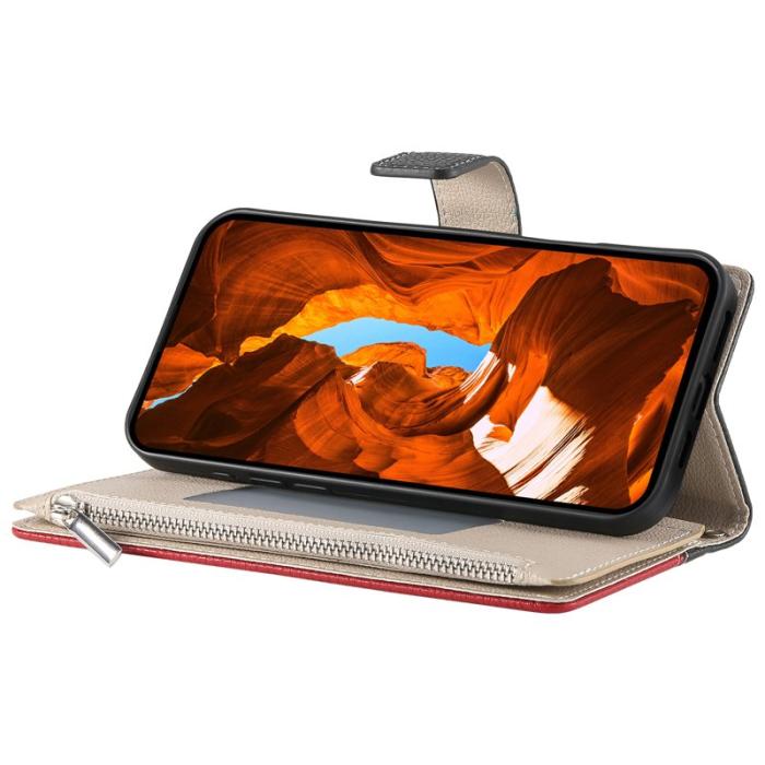 OEM - Samsung Galaxy S26 Plus Plånboksfodral Dragkedja Konstläder Flip - Svart