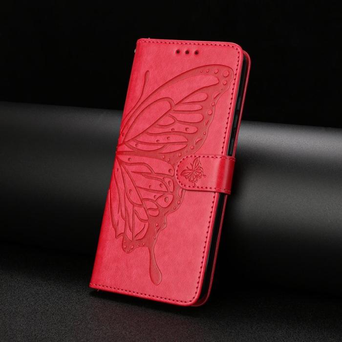 OEM - Samsung Galaxy S26 Plus Plånboksfodral Flip Konstläder Med Rem - Röd