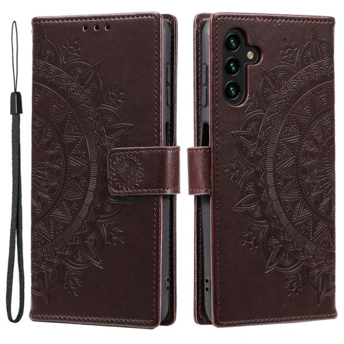 OEM - Samsung Galaxy S26 Plus Plånboksfodral Impr. Totem Konstläder - Brun