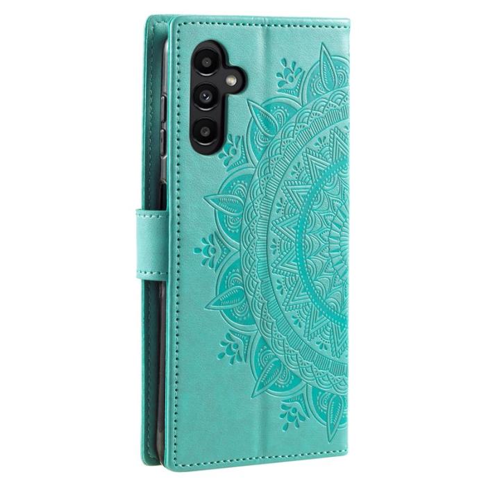 OEM - Samsung Galaxy S26 Plus Plånboksfodral Imprinted Totem Konstläder - Mintgrön