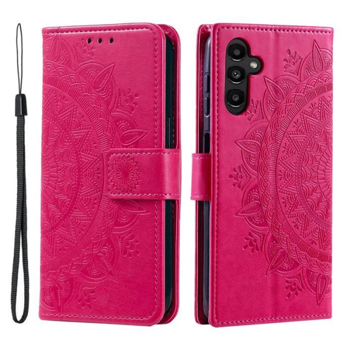 OEM - Samsung Galaxy S26 Plus Plånboksfodral Imprinted Totem Konstläder - Rosa