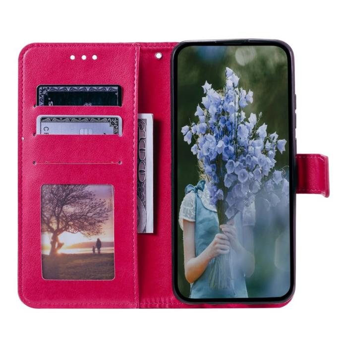 OEM - Samsung Galaxy S26 Plus Plånboksfodral Imprinted Totem Konstläder - Rosa