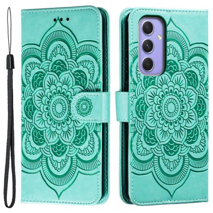OEM - Samsung Galaxy S26 Plus Plånboksfodral Konstläder Mandala - Grön