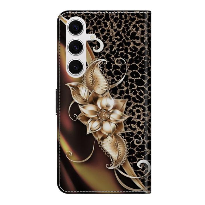 OEM - Samsung Galaxy S26 Plus Plånboksfodral Konstläder Med Ställ - Metallblomma