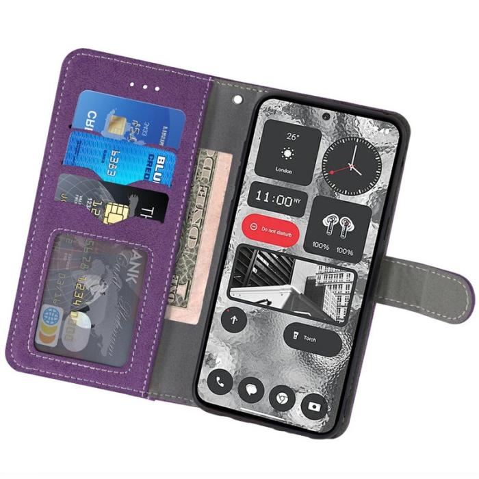 OEM - Samsung Galaxy S26 Plus Plånboksfodral Retro Konstläder - Lila