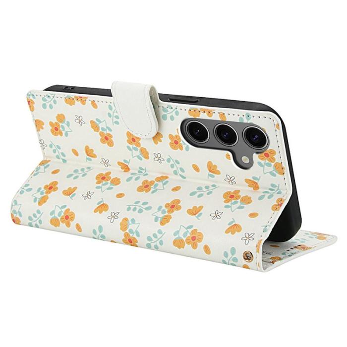 OEM - Samsung Galaxy S26 Plus Plånboksfodral Rhombic Blommönster Konstläder - A3