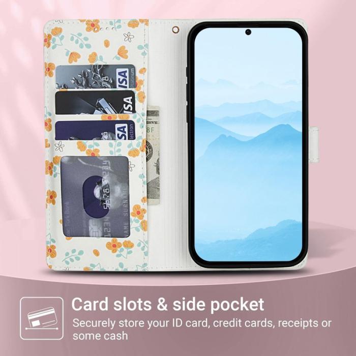 OEM - Samsung Galaxy S26 Plus Plånboksfodral Rhombic Blommönster Konstläder - A3