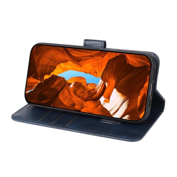 OEM - Samsung Galaxy S26 Plus Plånboksfodral Ställ Magnetisk Stängning Konstläder Blå