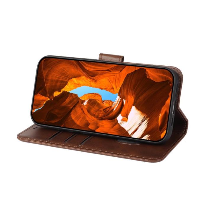 OEM - Samsung Galaxy S26 Plus Plånboksfodral Ställ Magnetisk Stängning Konstläder Brun