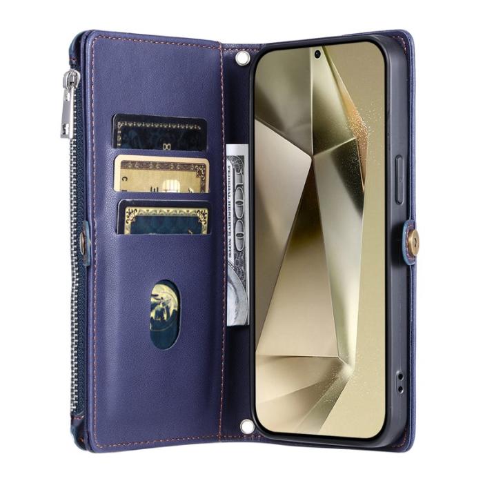 OEM - Samsung Galaxy S26 Plus Plånboksfodral TPU + Konstläder - Blå