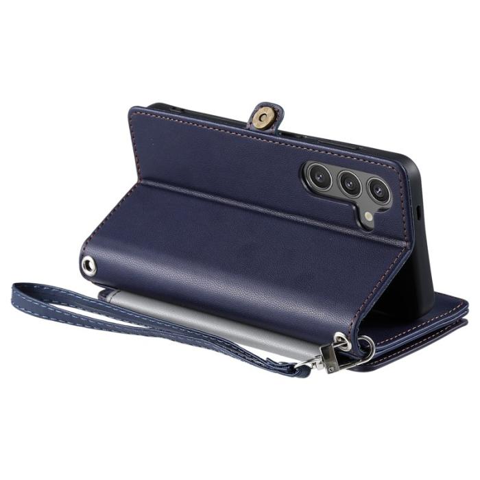 OEM - Samsung Galaxy S26 Plus Plånboksfodral TPU + Konstläder - Blå