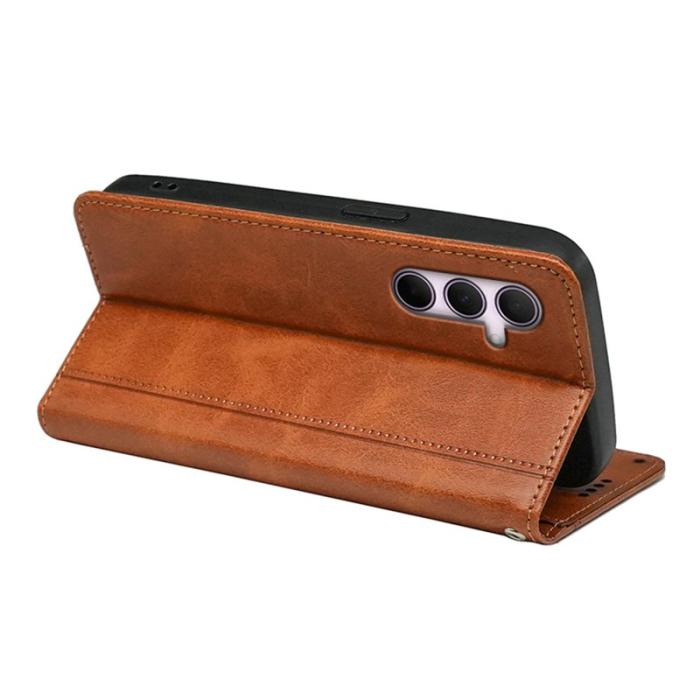 OEM - Samsung Galaxy S26 Plus Mobilskal KonstLäder Med Magnetisk Stängning - Gul