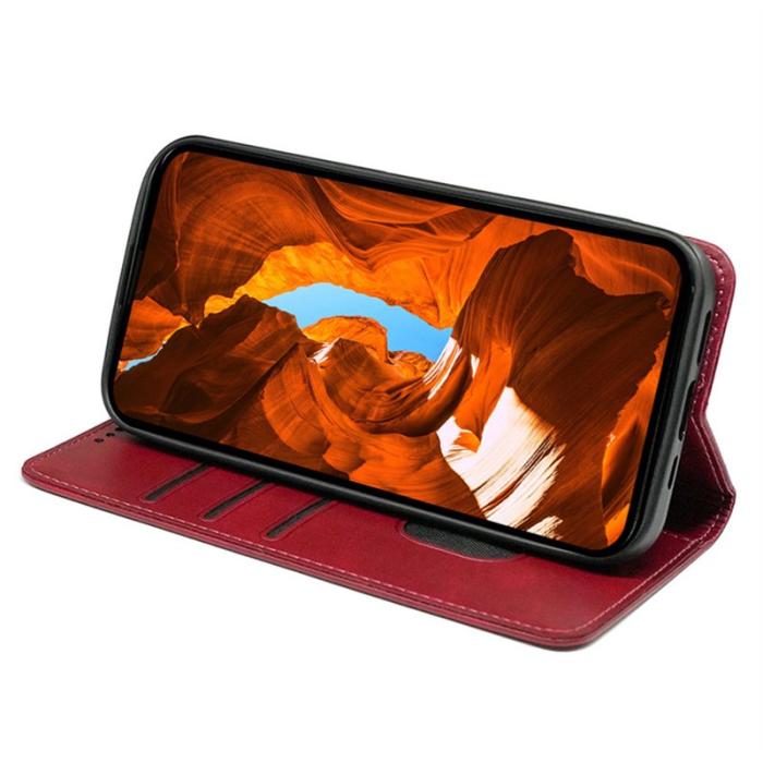 OEM - Samsung Galaxy S26 Plus Mobilskal KonstLäder Med Magnetstängning - Röd