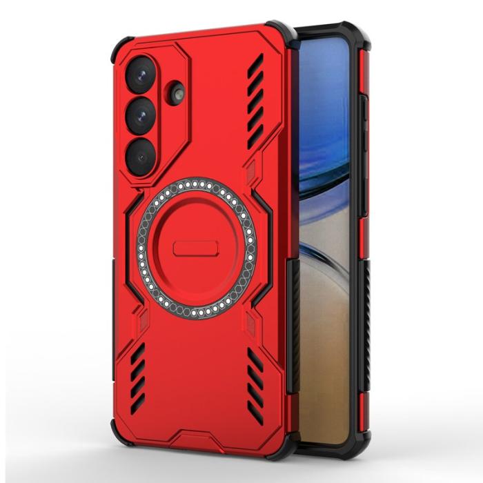 OEM - Samsung Galaxy S26 Plus Mobilskal Magnetiskt Butterfly Armor PC + TPU - Röd