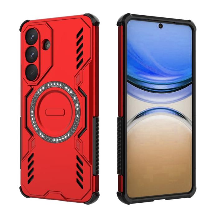 OEM - Samsung Galaxy S26 Plus Mobilskal Magnetiskt Butterfly Armor PC + TPU - Röd