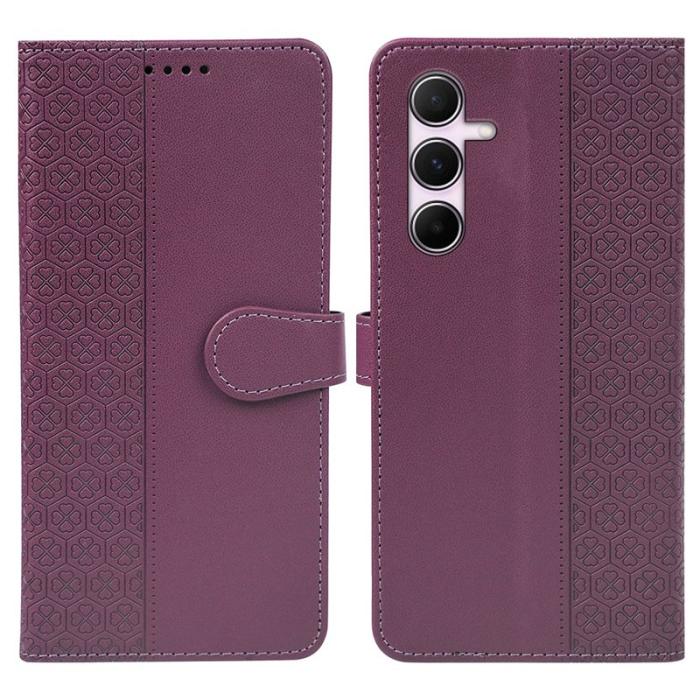 OEM - Samsung Galaxy S26 Plus Mobilskal Magnetlås Fyrklöver KonstLäder - Lila