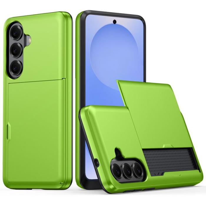 OEM - Samsung Galaxy S26 Plus Mobilskal Plast Bakcover med Kortfack - Grön