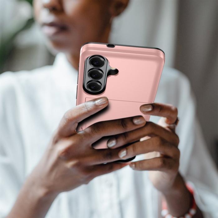 OEM - Samsung Galaxy S26 Plus Mobilskal Plast Bakcover med Kortfack - Roséguld