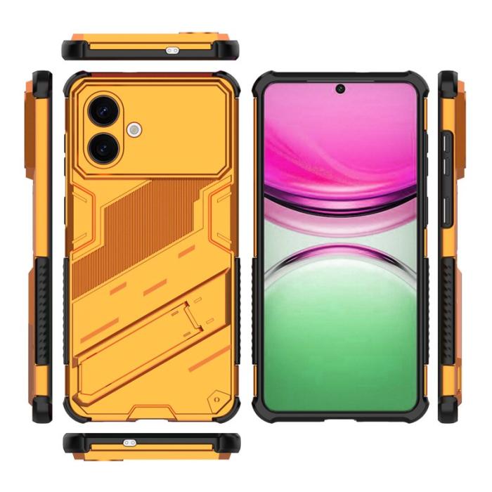 OEM - Samsung Galaxy S26 Plus Mobilskal Plast Stötsäker Med Ställ - Orange