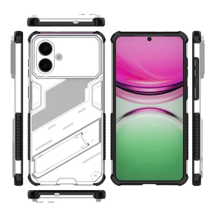 OEM - Samsung Galaxy S26 Plus Mobilskal Plast Stötsäker Med Ställ - Vit