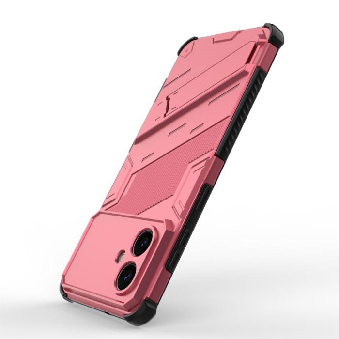 OEM - Samsung Galaxy S26 Plus Mobilskal Plast Stöttålig Med Ställ - Rosa