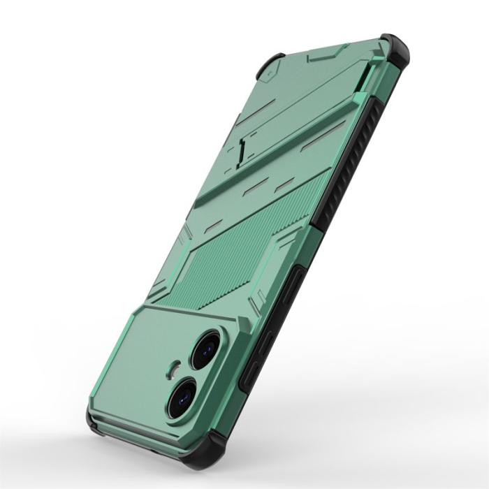 OEM - Samsung Galaxy S26 Plus Mobilskal Plast Stöttåligt Med Ställ - Grön