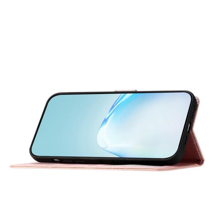 OEM - Samsung Galaxy S26 Pro Fodral Äkta Läder Folio Magnetlås - Roséguld
