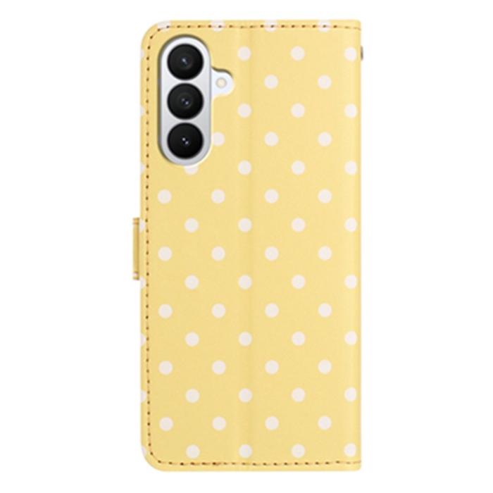 OEM - Samsung Galaxy S26 Pro Fodral Äkta Läder Prickigt Ställ - Gul