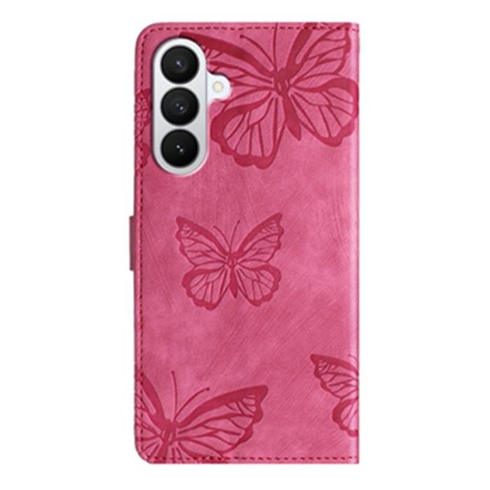 OEM - Samsung Galaxy S26 Pro Fodral Flip Konstläder Fjäril - Rosa