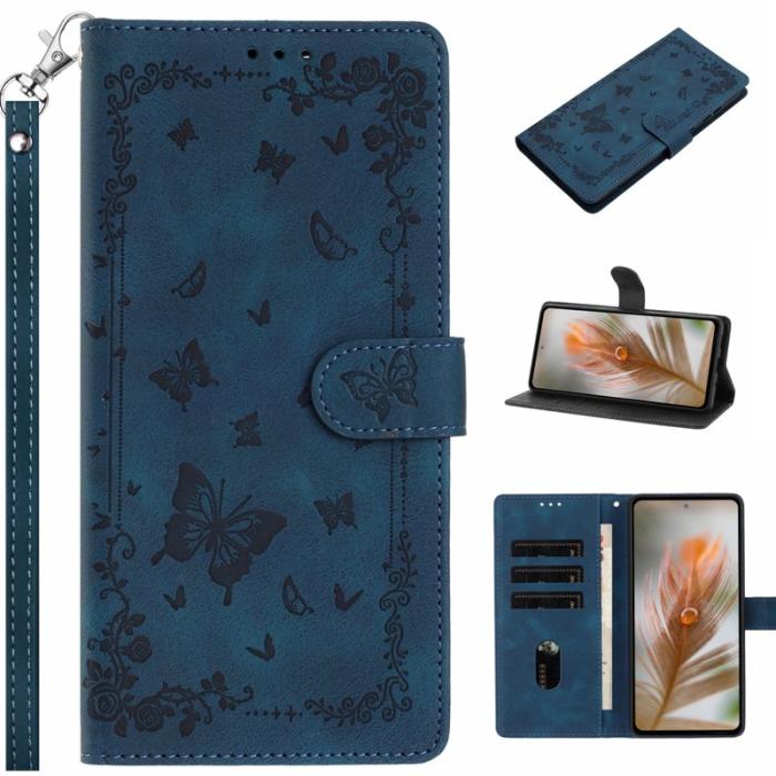 OEM - Samsung Galaxy S26 Pro Plånboksfodral Konstläder Garden Tryck - Blå