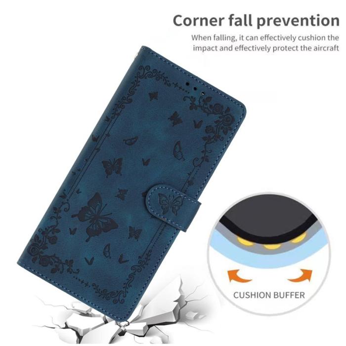 OEM - Samsung Galaxy S26 Pro Plånboksfodral Konstläder Garden Tryck - Blå