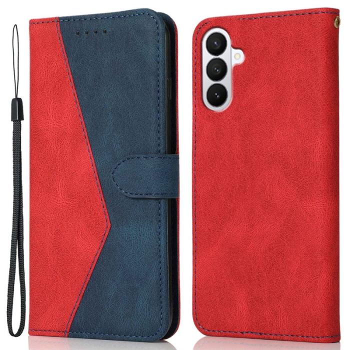 OEM - Samsung Galaxy S26 Pro Fodral Läder Ställfunktion - Röd/Blå