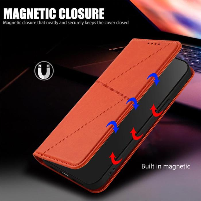 OEM - Samsung Galaxy S26 Pro Fodral Magnetisk Stängning Äkta Läder - Orange