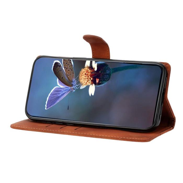 OEM - Samsung Galaxy S26 Pro Skal Butterfly Blommönster Konstläder - Brun