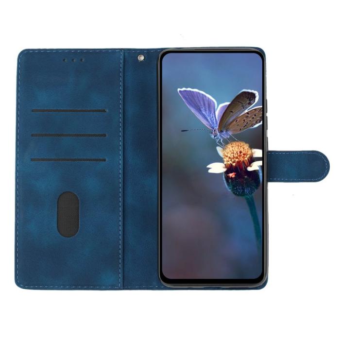 OEM - Samsung Galaxy S26 Pro Skal Konstläder Fjäril Blommönster - Blå