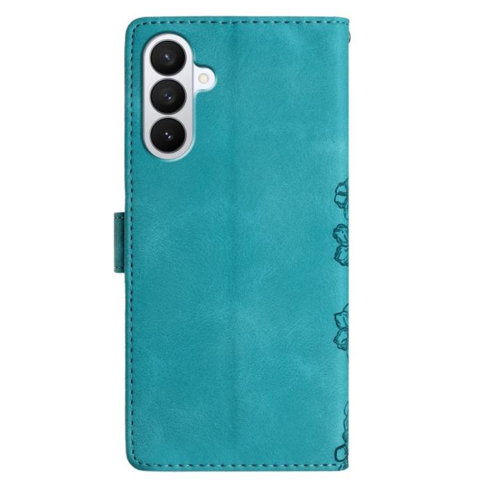 OEM - Samsung Galaxy S26 Pro Skal Konstläder Fjäril Blommönster - Grön