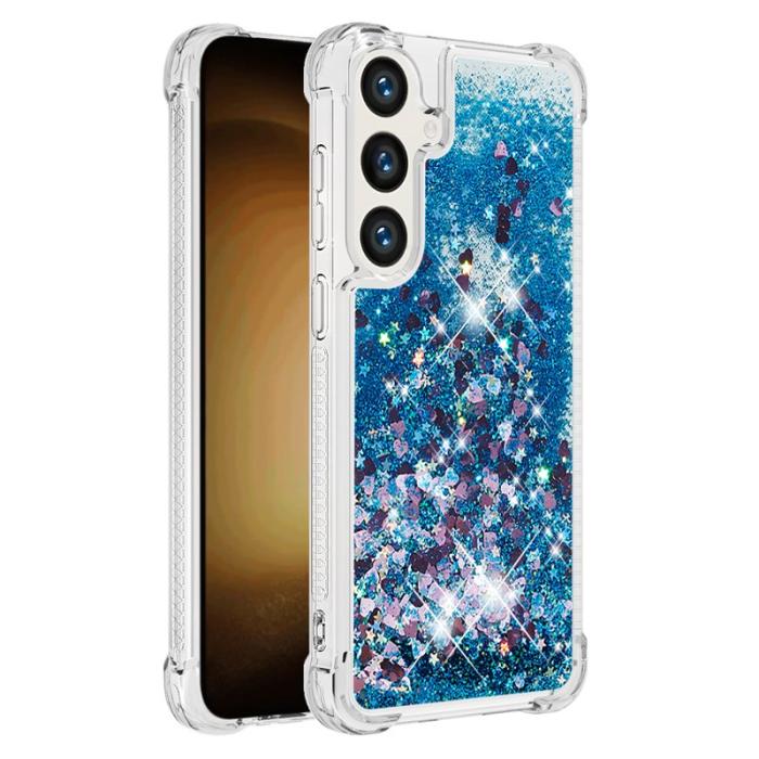 OEM - Samsung Galaxy S26 Pro Skal TPU Glittrande Stötsäker - Blå / Hjärtar