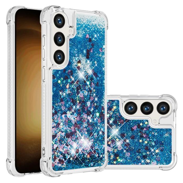 OEM - Samsung Galaxy S26 Pro Skal TPU Glittrande Stötsäker - Blå / Hjärtar