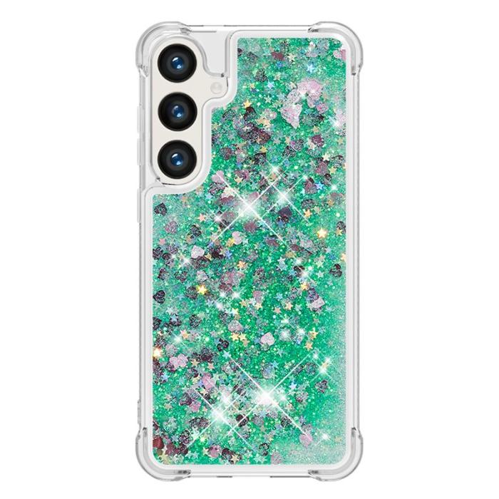OEM - Samsung Galaxy S26 Pro Skal TPU Glittrande Stötsäker - Grön / Hjärtar