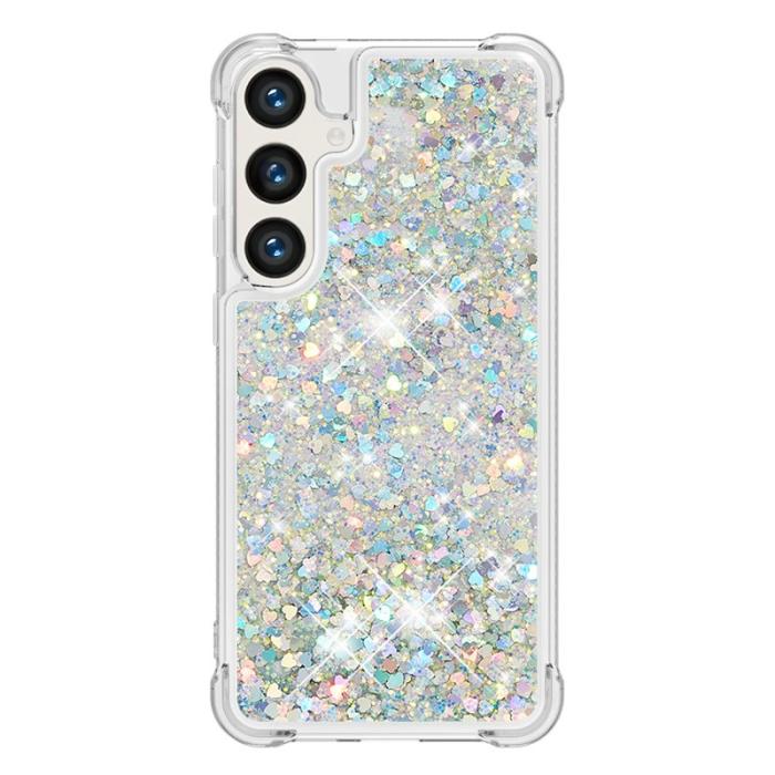 OEM - Samsung Galaxy S26 Pro Skal TPU Glittrande Stötsäker - Silver / Hjärtan