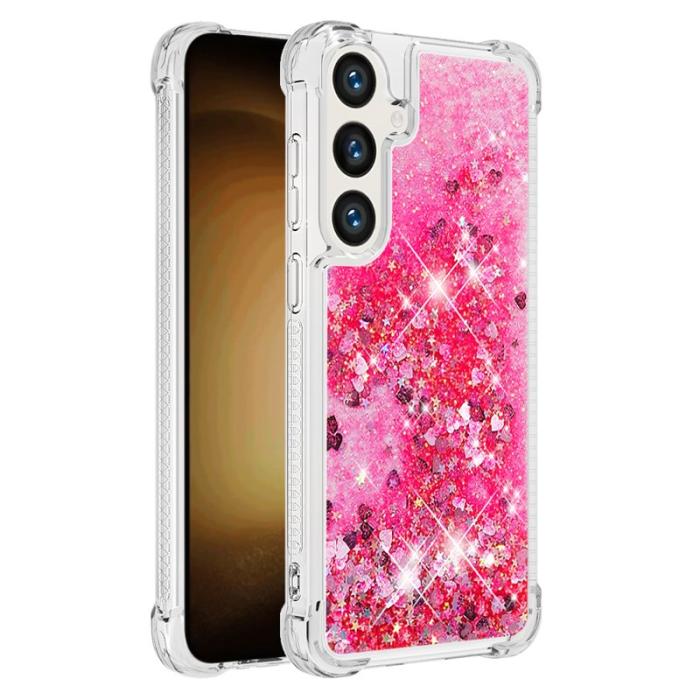 OEM - Samsung Galaxy S26 Pro Skal TPU Glittrande Stötskydd - Rosa / Hjärtor
