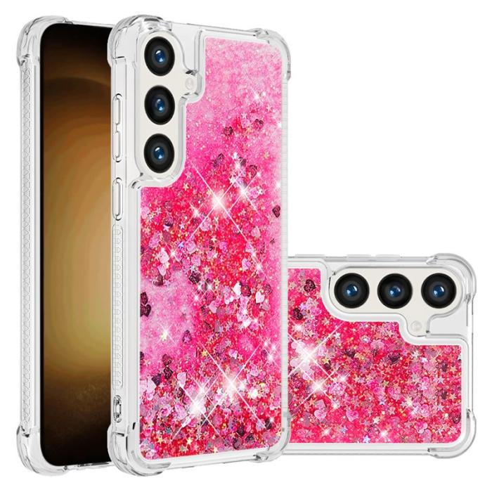 OEM - Samsung Galaxy S26 Pro Skal TPU Glittrande Stötskydd - Rosa / Hjärtor