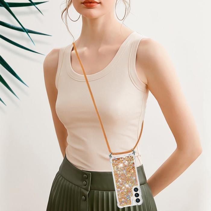 OEM - Samsung Galaxy S26 Pro Skal TPU Snabbsand Telefonfodral - Guld / Hjärtar