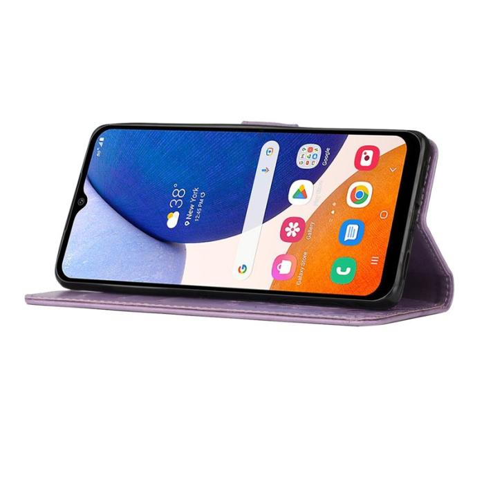 OEM - Samsung Galaxy S26 / S26 Pro Fodral Äkta Läder Blomma - Ljus Lila