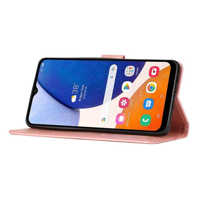 OEM - Samsung Galaxy S26 / S26 Pro Fodral Äkta Läder Blomma - Roséguld