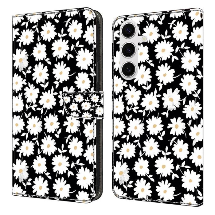 OEM - Samsung Galaxy S26/S26 Pro Fodral Magnetlås 3D Mönster Äkta Läder - Blommig